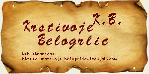 Krstivoje Belogrlić vizit kartica